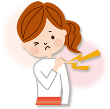 肩こりに悩む女性のイラスト