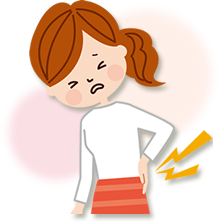 腰痛に悩む女性のイラスト