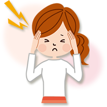 頭痛に悩む女性のイラスト